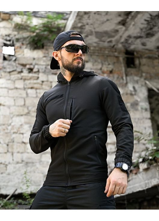 Тактическая мужская облегченная куртка черная No Brand (362571388)