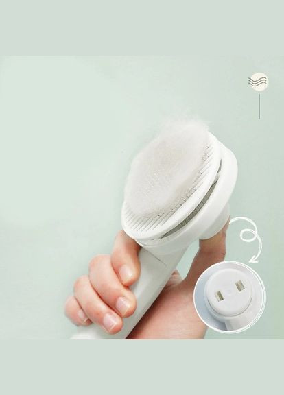 Щетка пуходерка для вычесывания шерсти котов, собак самоочищающаяся 20х7,5см white Verke (297869196)