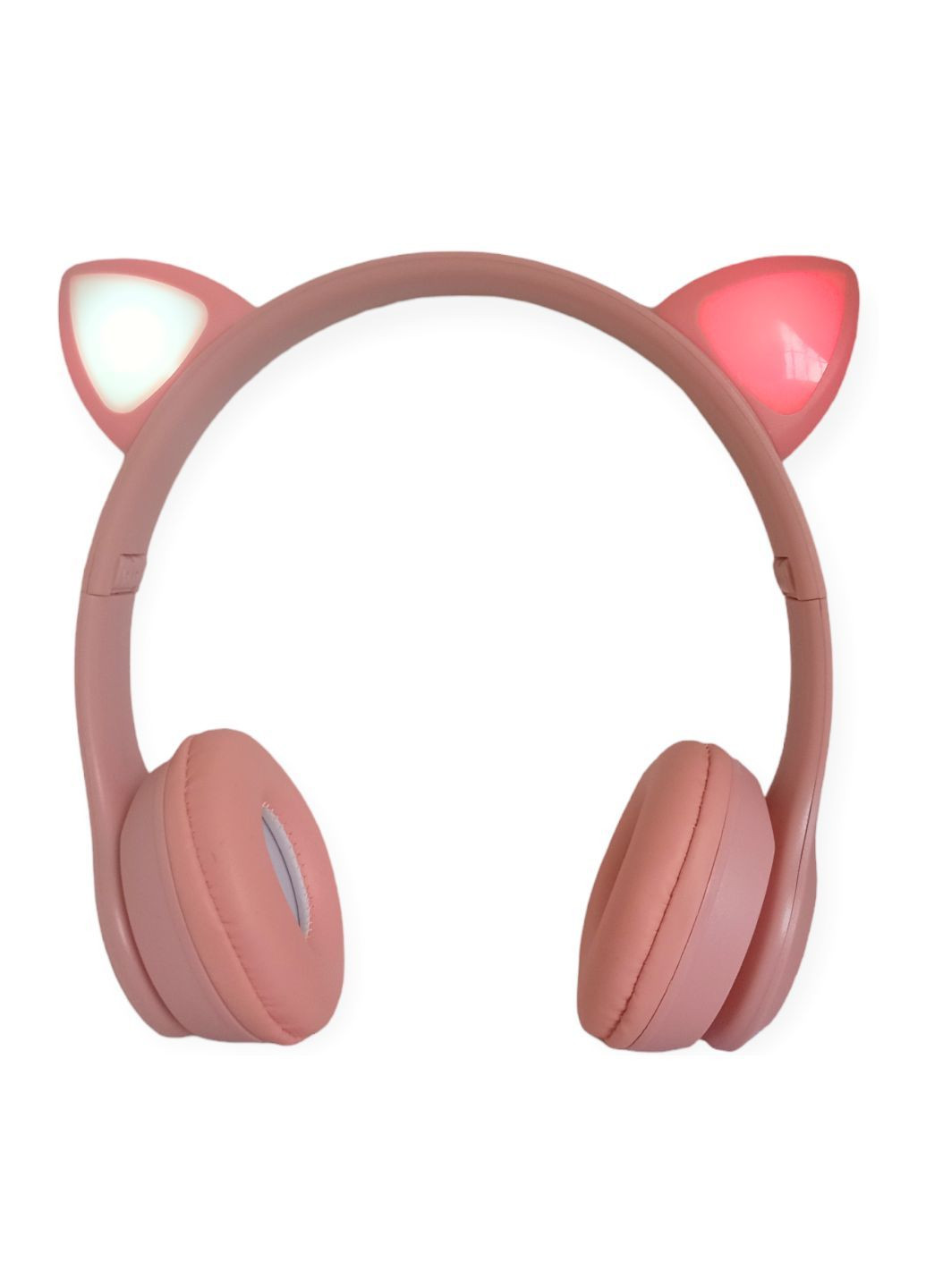 Навушники бездротові Bluetooth з котячими вушками та різнокольоровим LED ЛІД підсвічуванням Y47 слот для картки пам'яті No Brand (283299792)