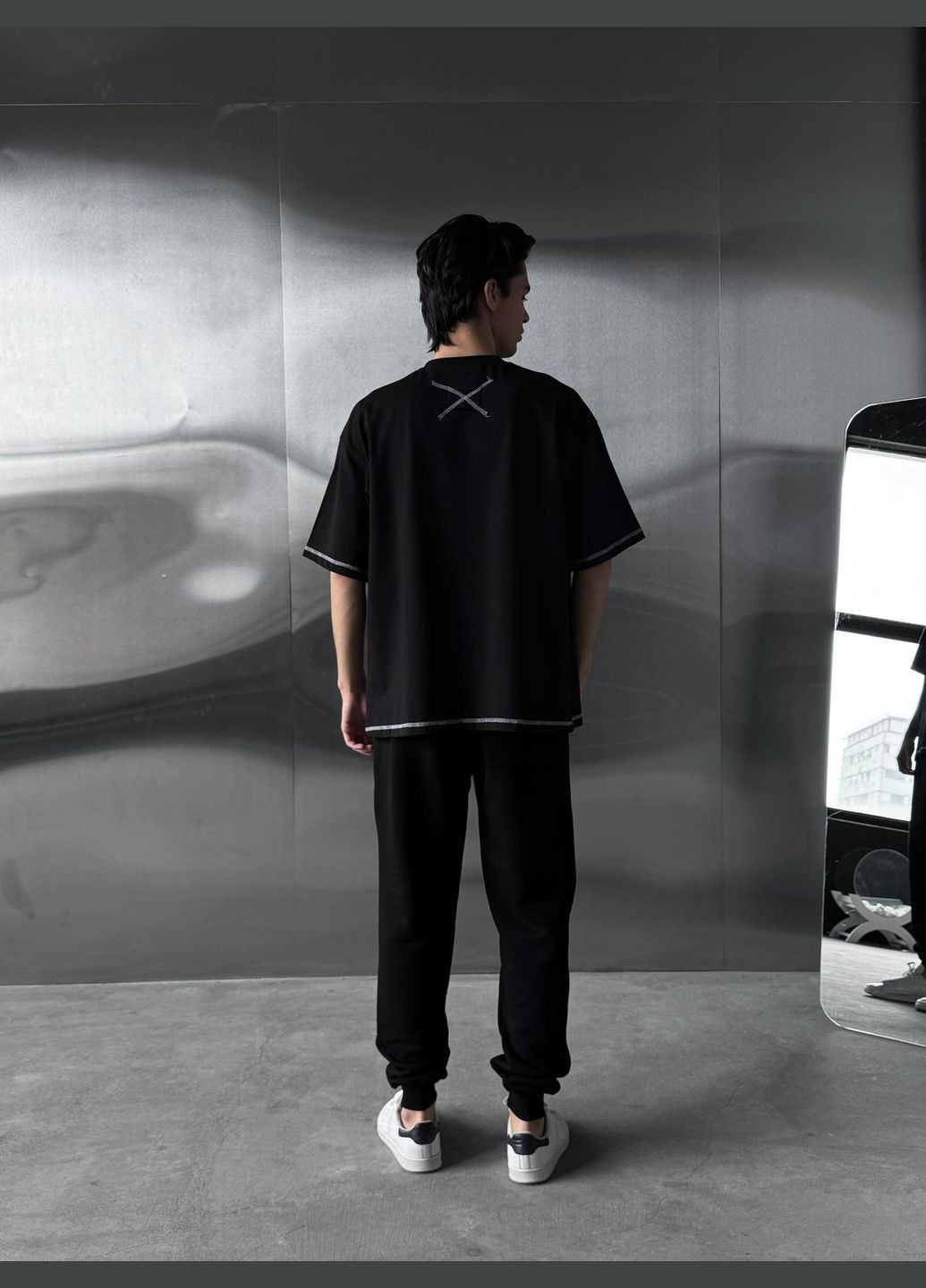 Черная стильная оверсайз футболка💥 Luna