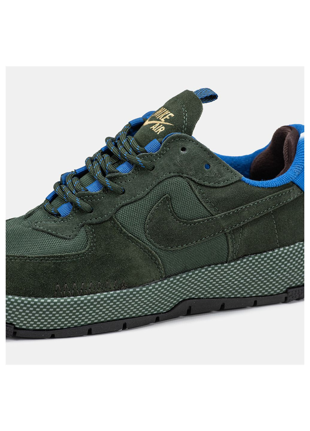 Темно-зеленые демисезонные кроссовки мужские Nike Air Force 1 Wild