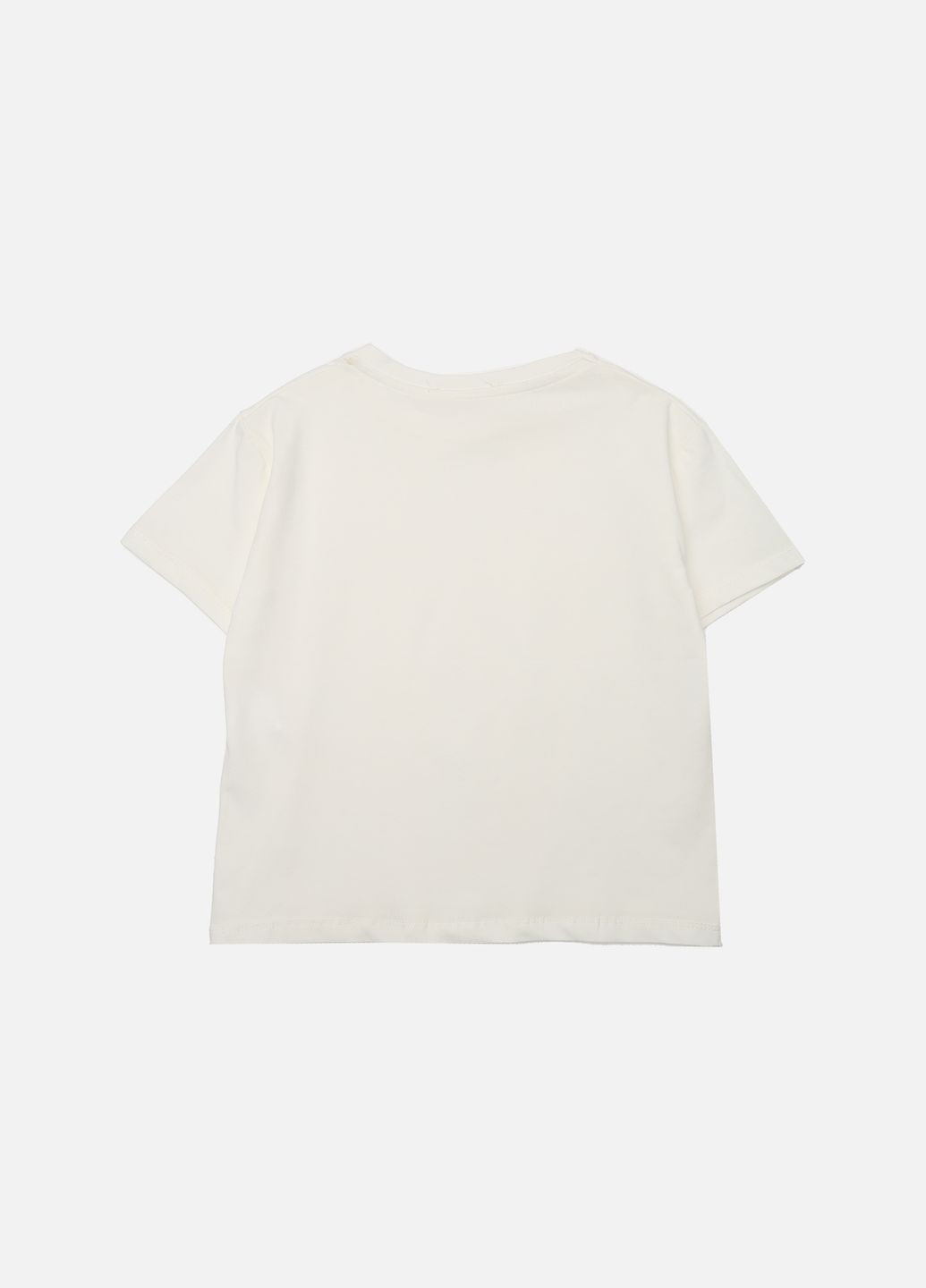 Молочна демісезонна футболка з коротким рукавом для дівчинки колір молочний цб-00272360 Yuki