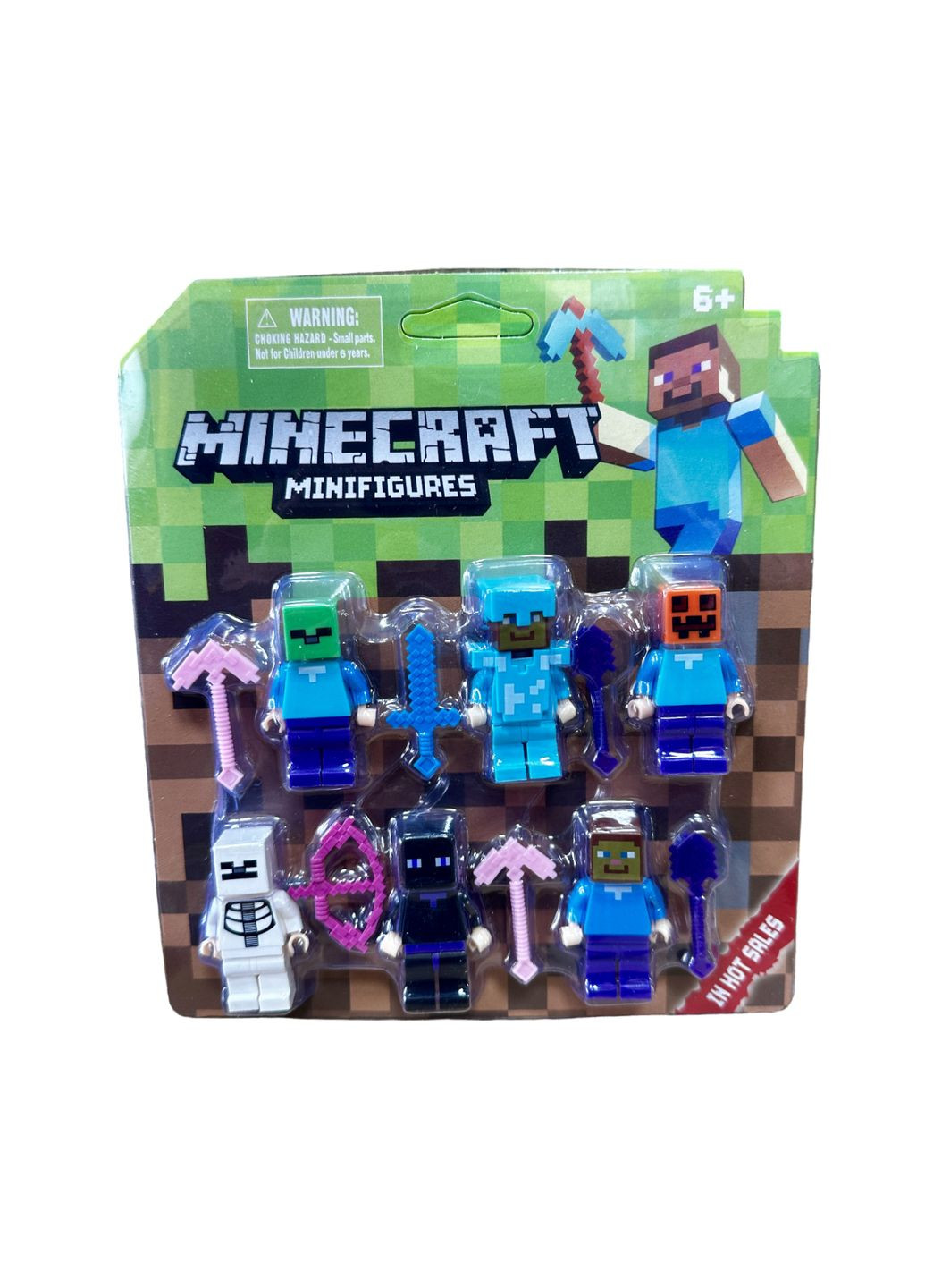 Игровые фигурки Minecraft 6 шт. с оружием No Brand (292727528)