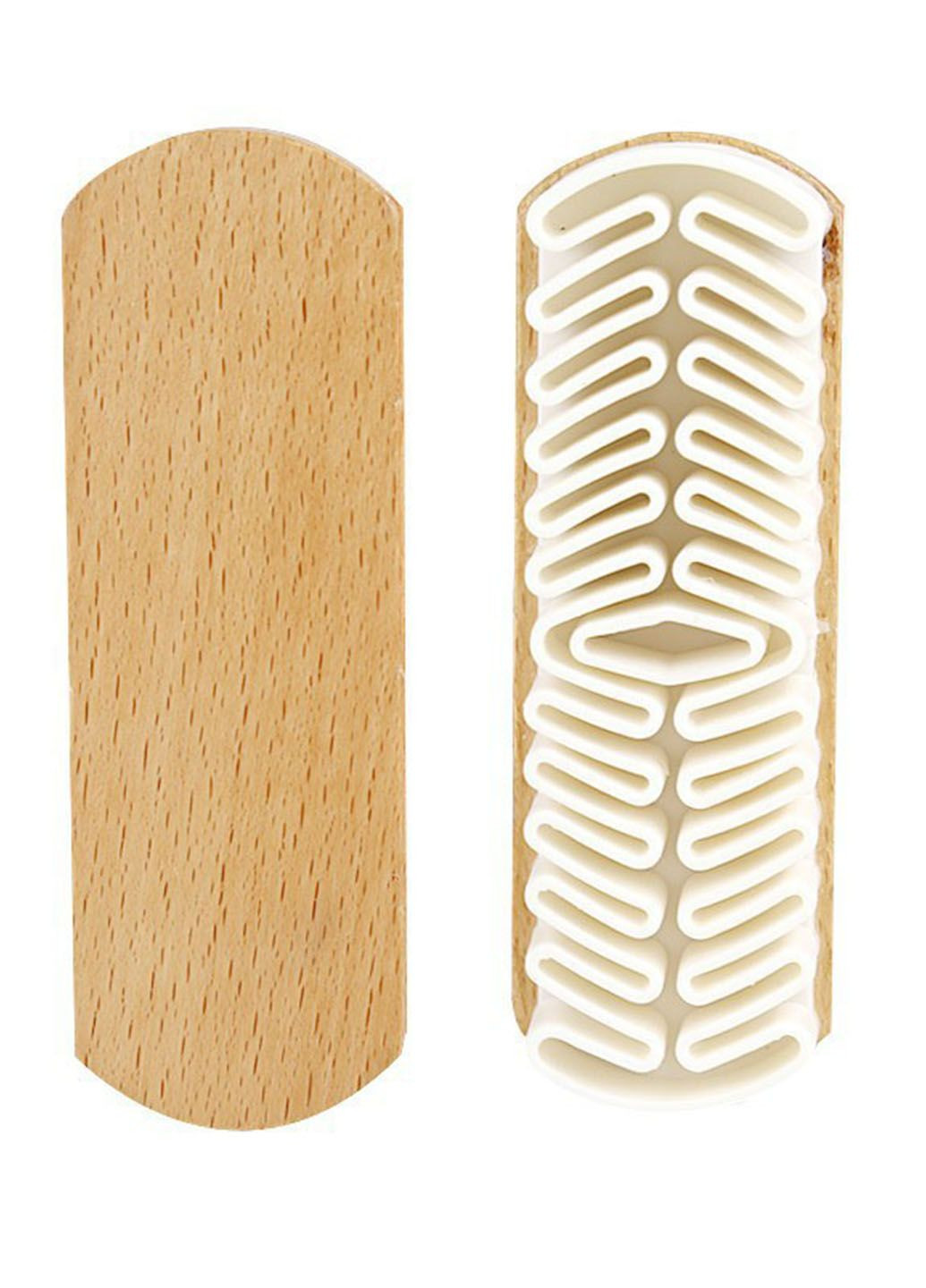 Щітка для делікатного догляду за замшею нубуком та кашеміром з гумовим ворсом у дерев'яній колодці No Brand (322594649)