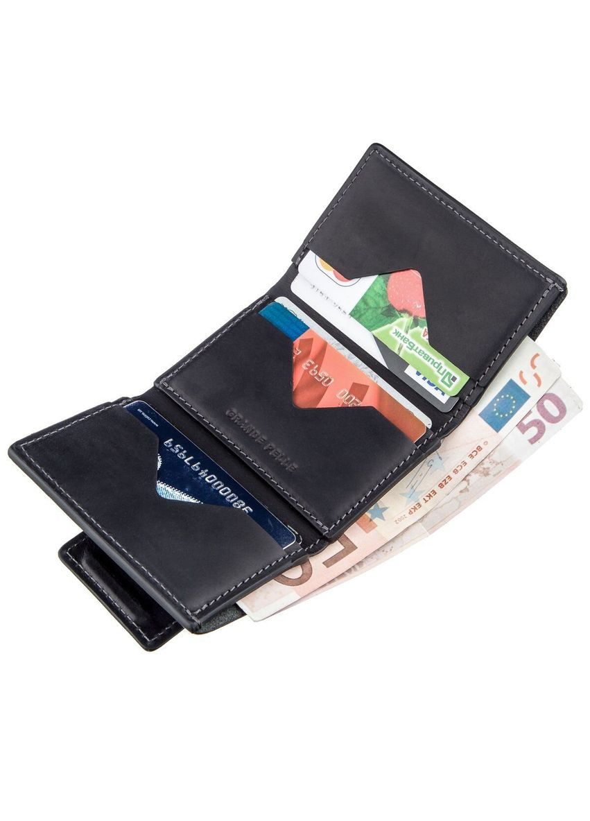 Строгий портмоне унисекс на коричневой магните 11204 Grande Pelle (329195897)