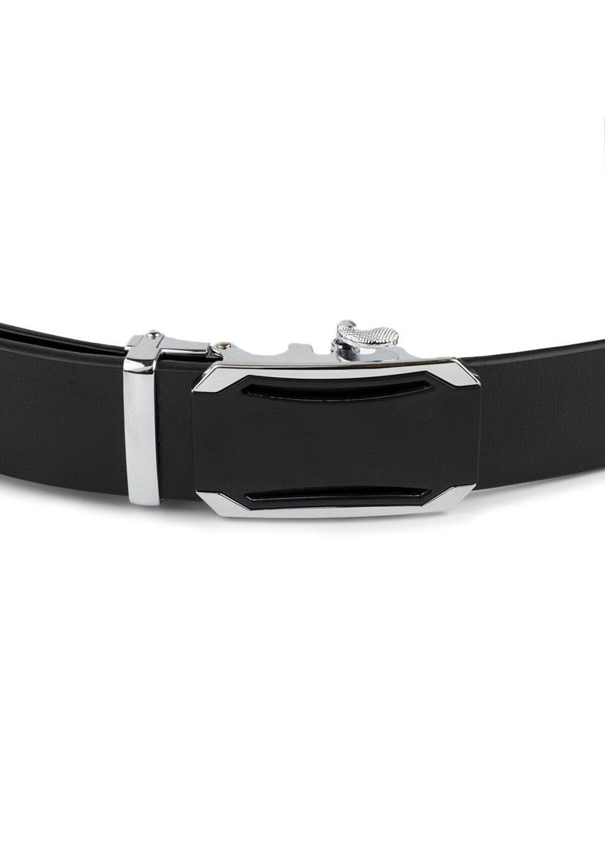 Ремень мужской с черной вставкой на пряжке 20255 Черный Vintage (337353107)