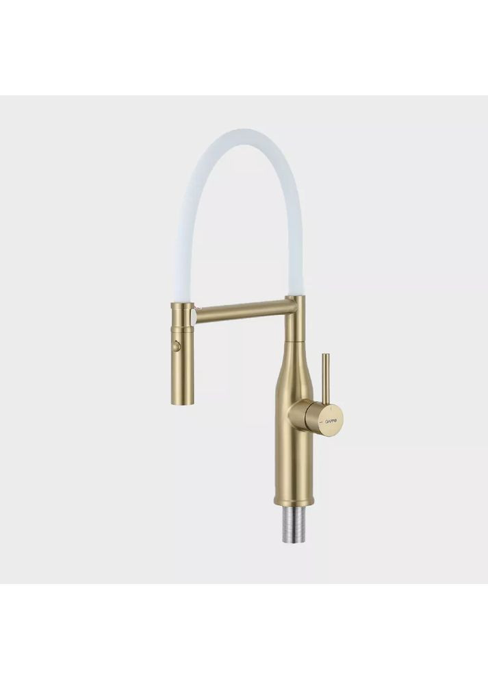 G4098-23 кухня одноваж. вис. вилив нерж. сталь гайка Ø35 (золото/білий) {8/1} GAPPO (371881921)