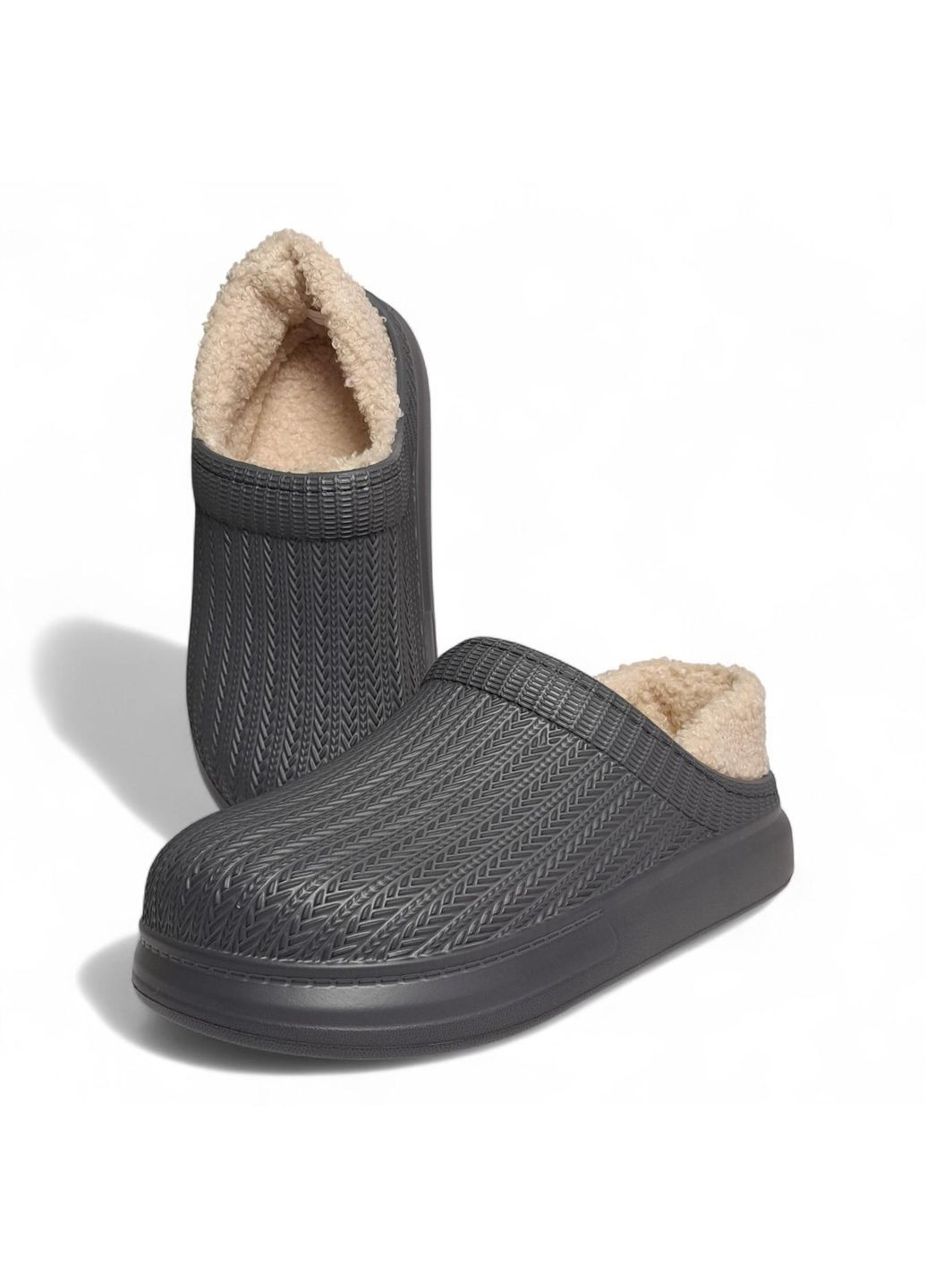 Серебряные женские утепленные сабо style размер (24 см) серого цвета Dago