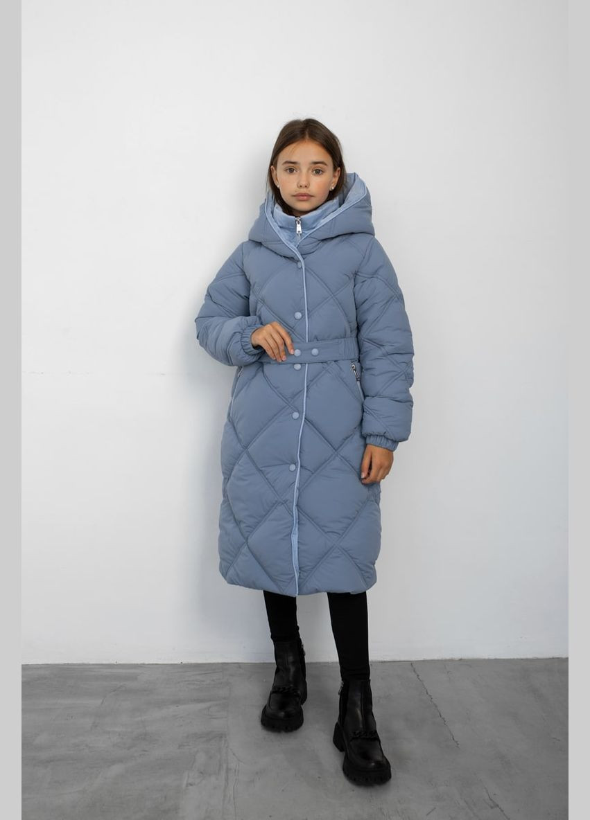 Комбинированная зимняя пальто барбарa джинсово - голубой Cvetkov барбара