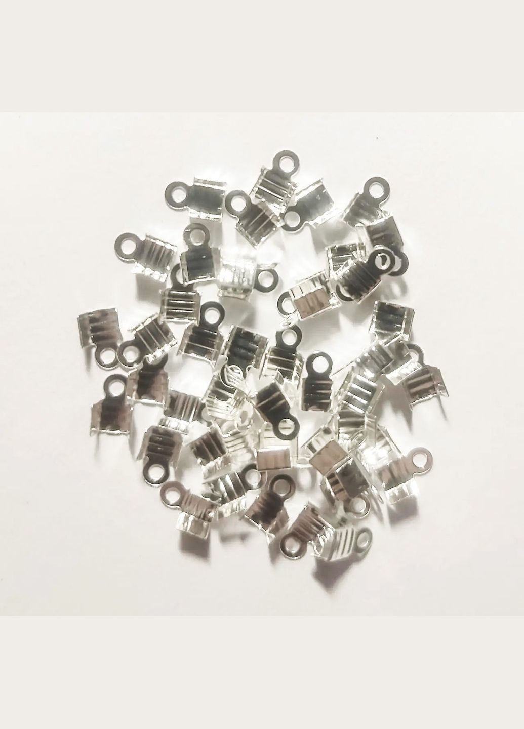 Затискачі-кінцевики Для шнура нитки волосіні Сріблястий 4 мм х 7 мм Finding (338434544)