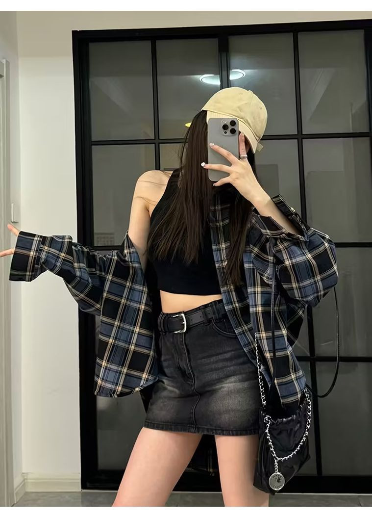 Сорочка жіноча повсякденна в клітинку,розмір на бірці виробника -L/ХХL No Brand (370081082)