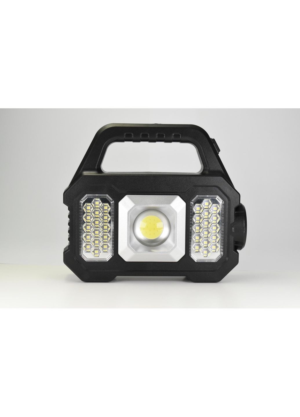 Фонарь повербанк с солнечной панелью и USB зарядкой 2502A, 6 режимов света, водозащита IPX4, ручка для переноски, черный China (354827651)