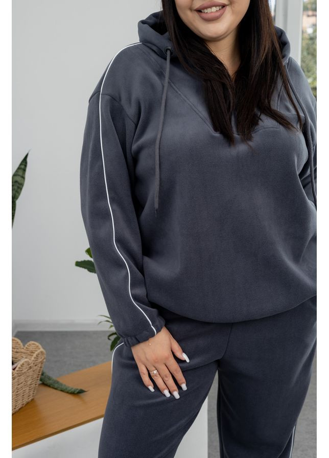 Спортивний жіночий костюм на кожен день з худі капюшоном джогери зимовий утеплений 25.2777 50( ) Темно сірий AKSAN (361791117)