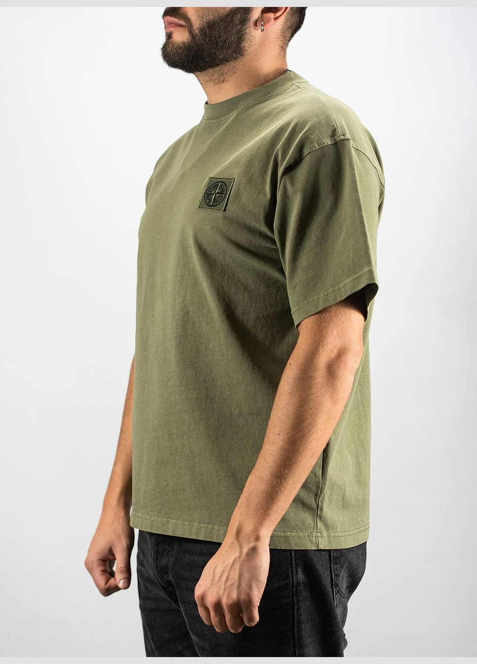 Хакі (оливкова) футболка s0090 Stone Island -shi-6405
