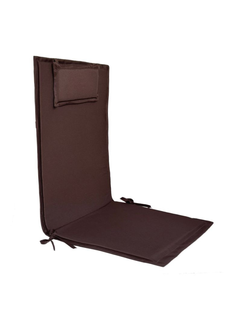 Матрас-подушка на садовые стулья, кресла 100х45х4 см коричневый с подголовником. No Brand (324828732)