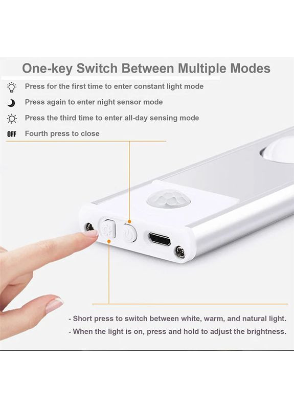 Акумуляторна LED лампа MZ-L1602 350mAh (40 см) з датчиком руху Epik (369668345)