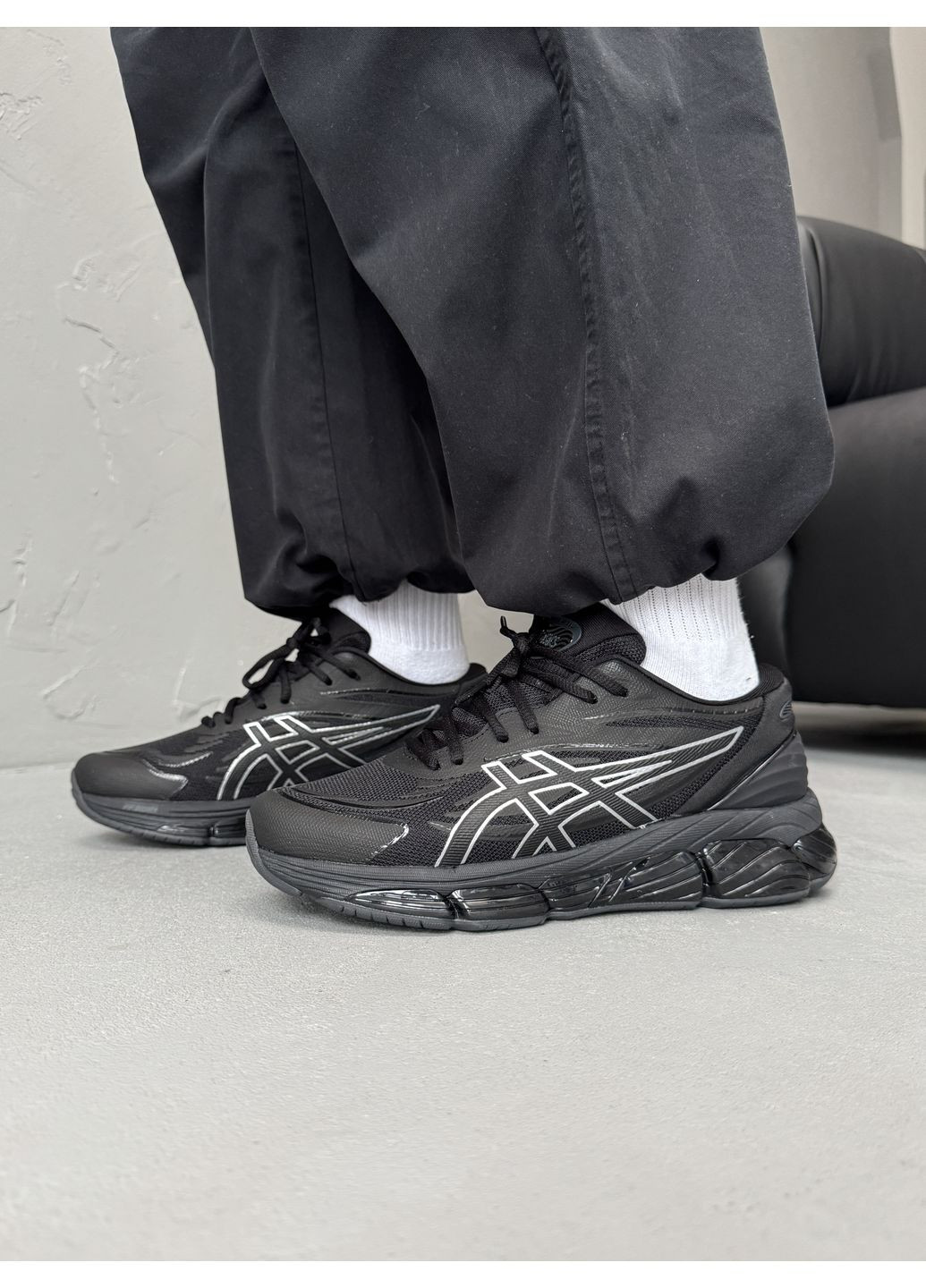 Черные демисезонные кроссовки мужские asics gel-quantum 360 viii black асикс гель квантум No Brand