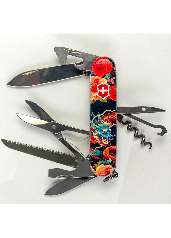 Ніж Huntsman Zodiac 91мм,15функ,Китайський дракон, складний, 97 г, з глянцевим покриттям Victorinox (395598267)