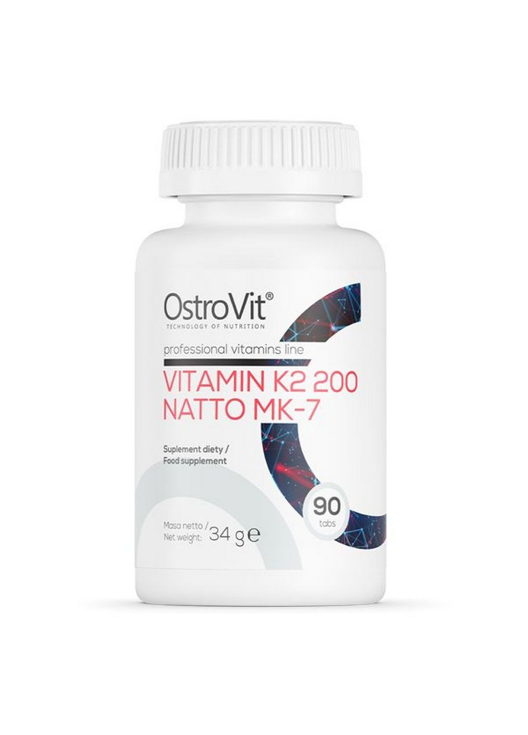 Витамины и минералы Vitamin K2 200 Natto MK-7, 90 таблеток Ostrovit (293482183)