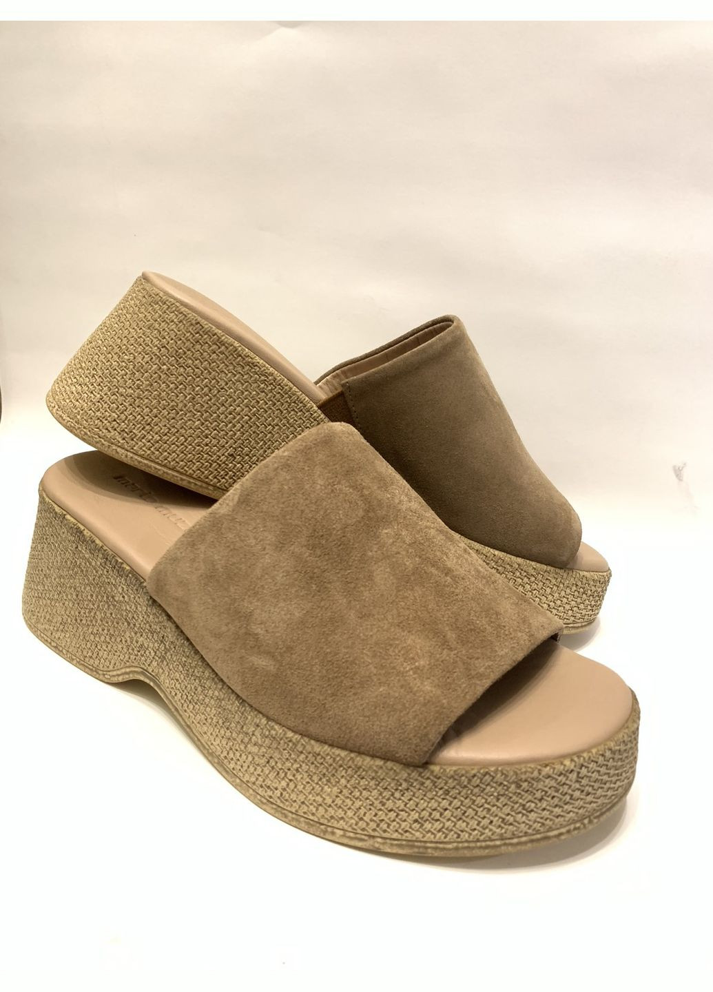 Кофейные сабо капучино замша Mario Muzi на платформе