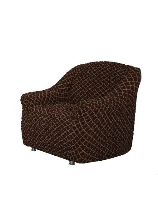 Чохол-накидка без оборки натяжний на крісло concordia комплект 2 шт. (жатка) Темно-коричневий Жирафік Venera (267959543)