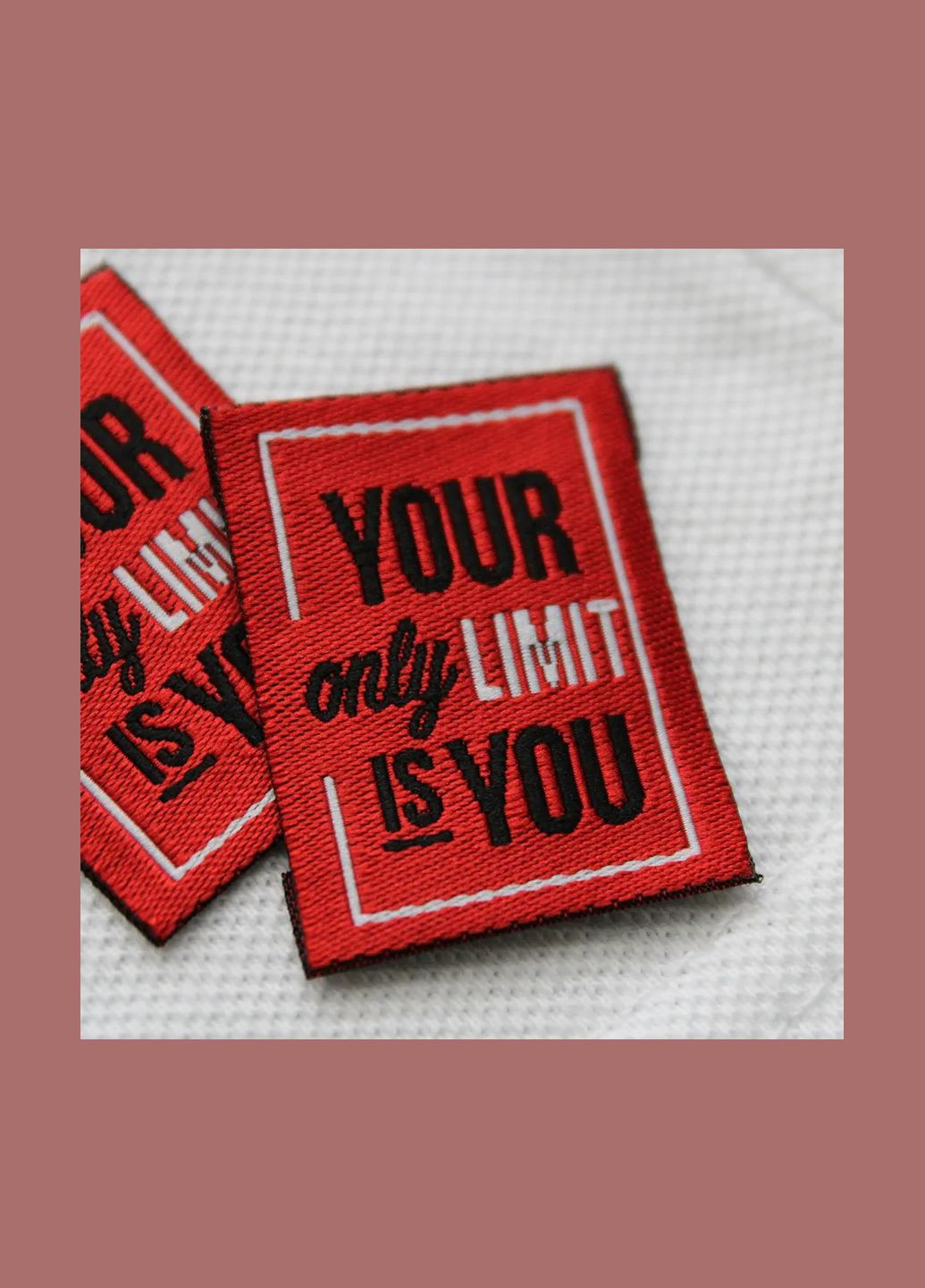 Бирка жаккардовая "Your limit" красного цвета (7966) No Brand (335811766)