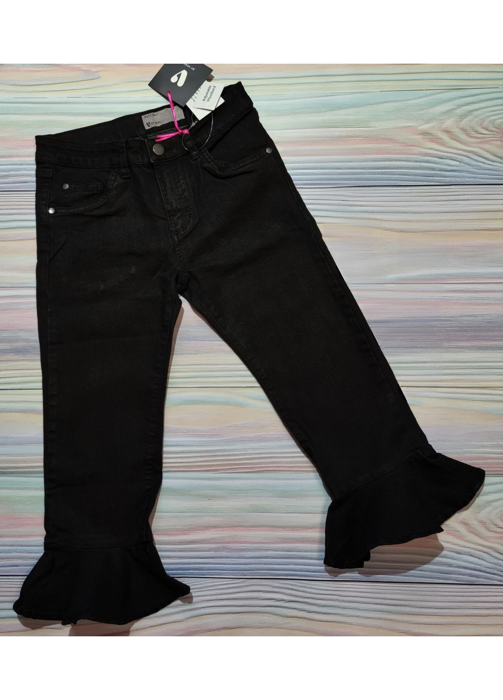 Детские джинсовые капри для девочки 11 лет Черные V by Very (370606760)