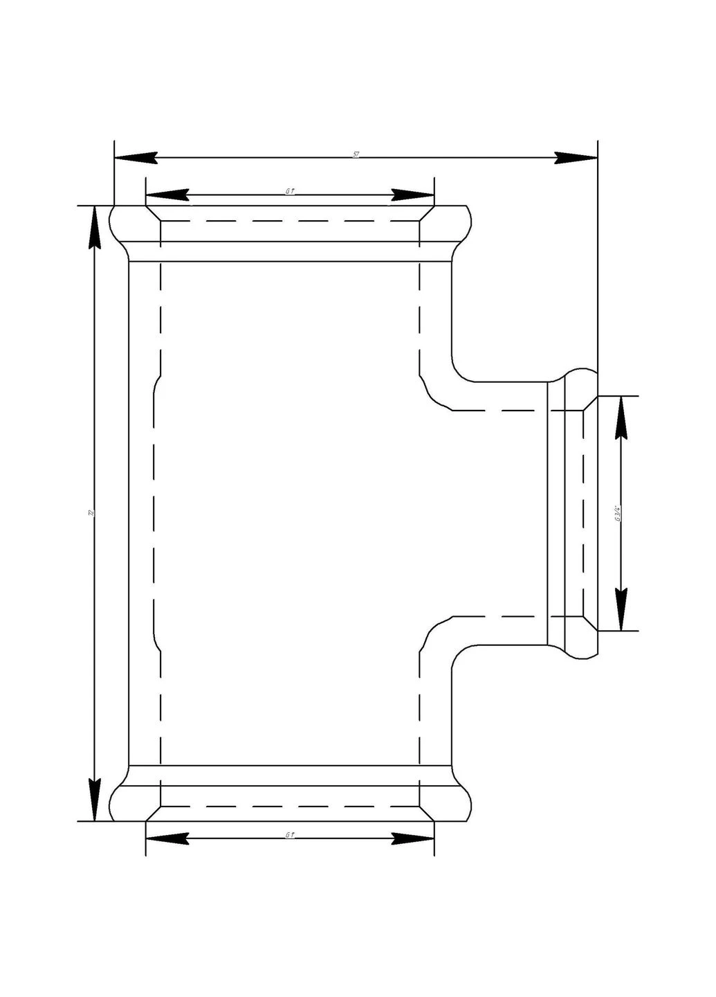 Тройник 3130 1"x3/4"х1" ВОВ (264420) Viega (336384205)