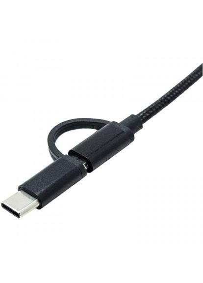 Перехідник OTG AC150 2in1 USB 3.0 - MicroUSB USB Type-C Black (AC-150-BK) XoKo otg ac-150 2in1 usb 3.0 - microusb usb type-c bla (268146818)