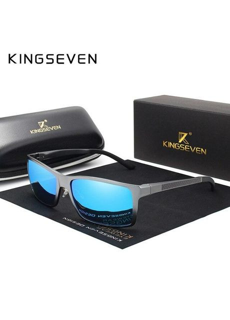Мужские поляризационные солнцезащитные очки N7021 Gun Blue KINGSEVEN (303401577)