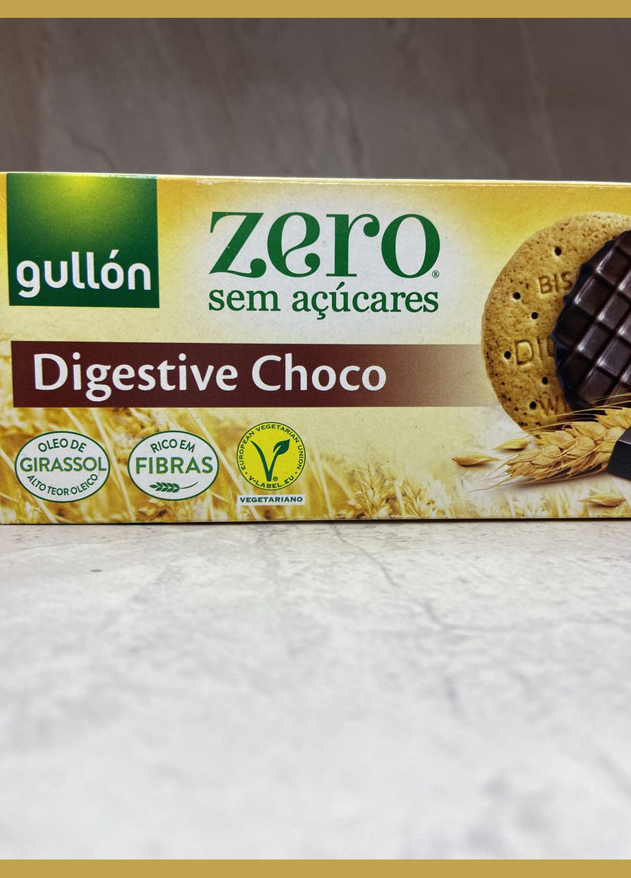 Печиво без цукру GULLON ZERO Digestive Choco вкрите темним шоколадом, 270 г No Brand (323169030)