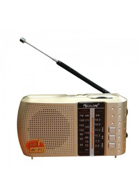 FM-радіоприймач MicroSD Golon ICF-8BT на акумуляторі 18650 з Bluetooth Золотий MDR No Brand (371793838)