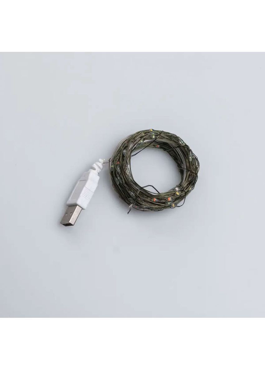 Гирлянда роса 20 метров USB на 200 led светодиодов капля зеленый провод мультиколор USB200L20MGML (A-033149) Garlando (358933664)