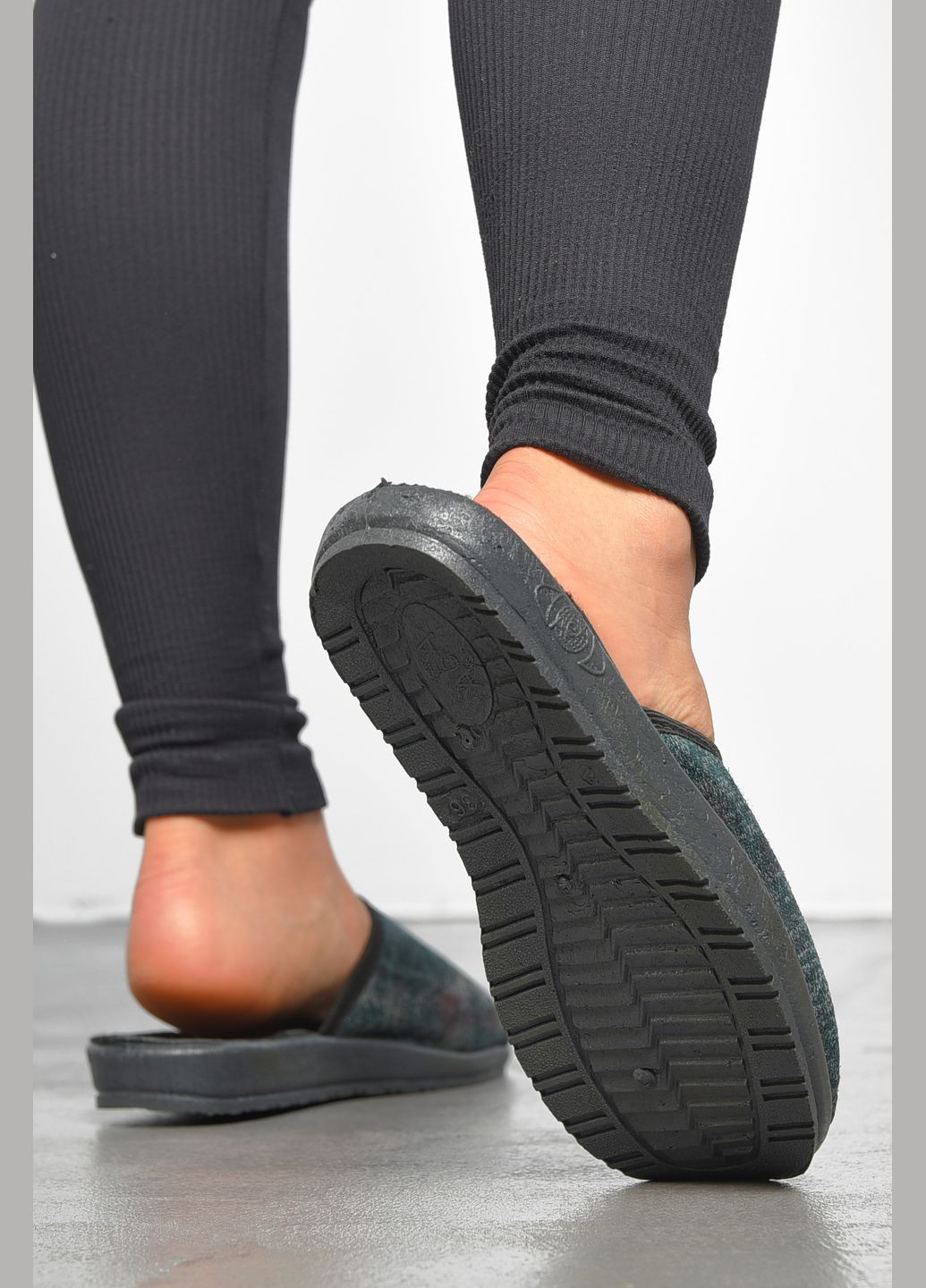 Темно-зеленые тапочки женские темно-зеленого цвета Let's Shop