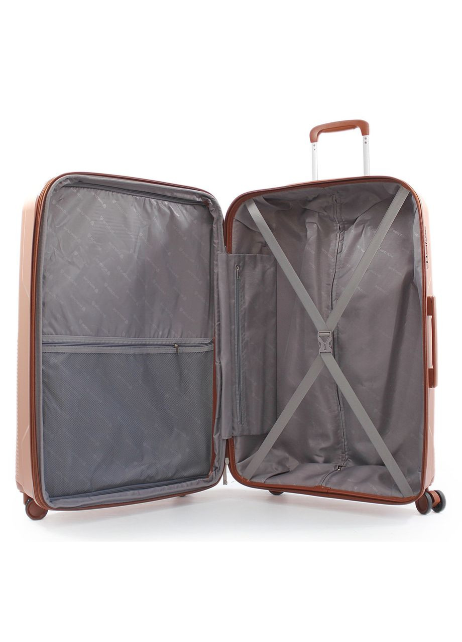 Чемодан большой L полипропилен пудра 76х50х32+5/118л/4.6кг/ 293 WORLDLINE (324802263)