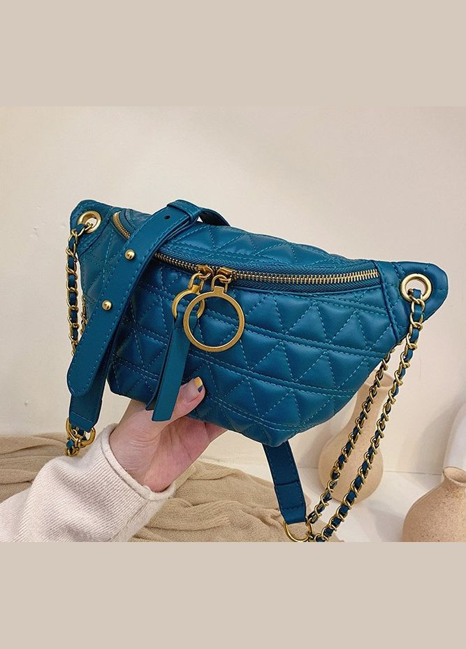 Жіноча сумочка бананка Синій No Brand (298996842)