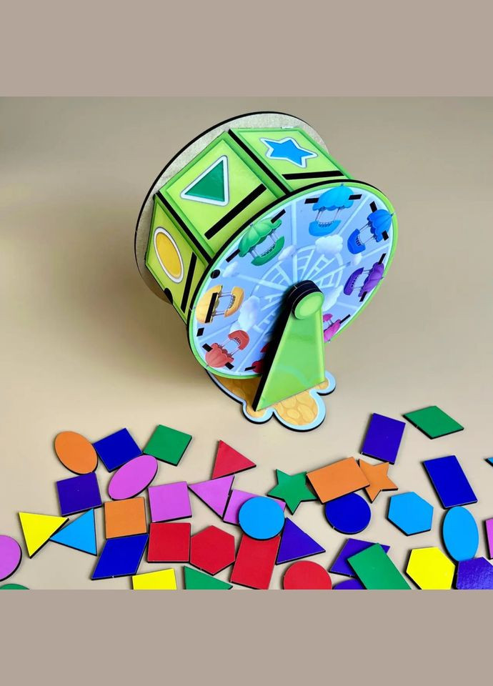 Деревянный сортер "Барабан" (ПСФ135) PSF135 геометрические фигуры Ubumblebees (302384527)