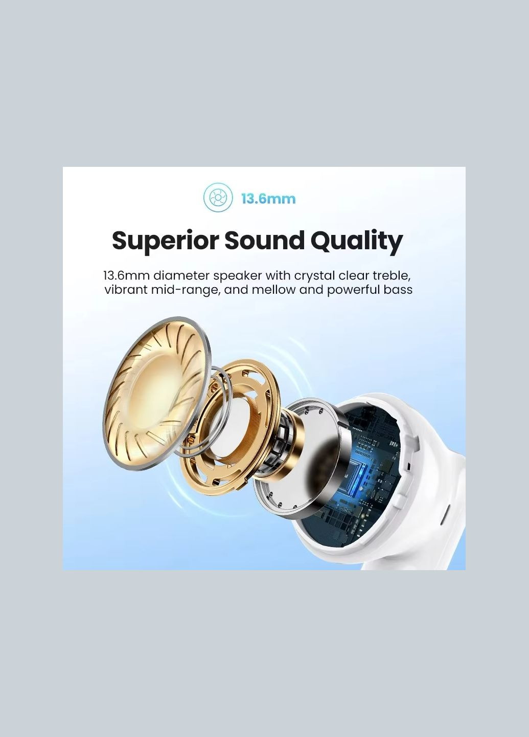 Бездротові навушники HiTune H5 WS201 White з подвійним мікрофоном і шумозаглушенням White (15612) Ugreen (305066348)