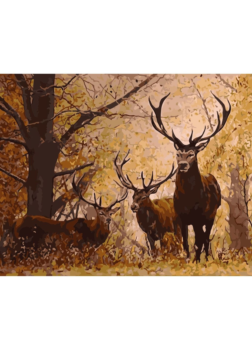 Картина за номерами Олені в осінньому лісі см для творчості малювання картина для релаксації Strateg (369760332)