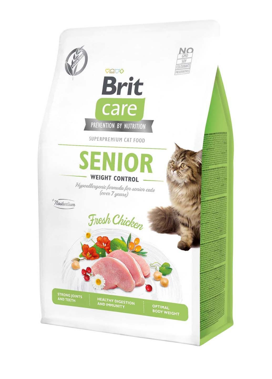 Сухой корм для пожилых кошек с избыточным весом Cat GF Senior Weight Control с курицей 0.4 кг Brit Care (286472668)