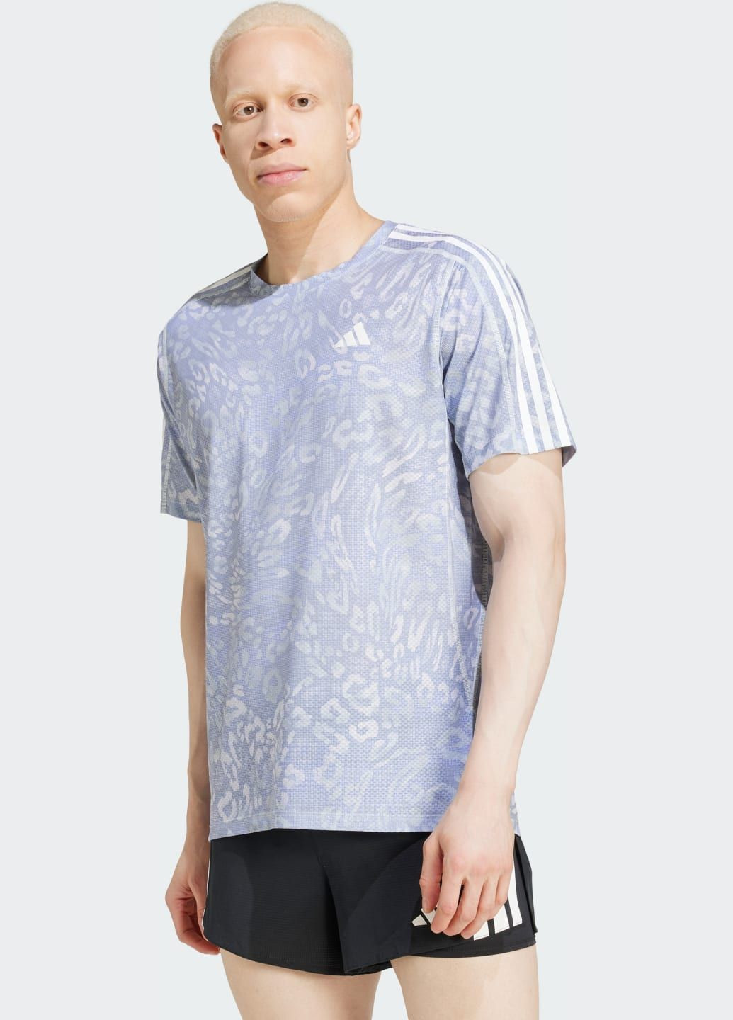 Сіра футболка own the run climacool 3-stripes adidas