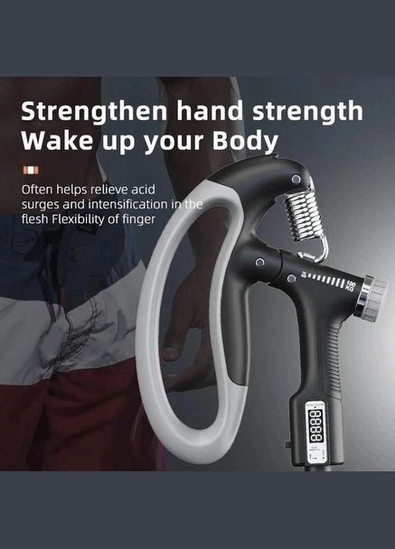 Эспандер кистевой пружинный с изменяемым нагрузкой 10-100 кг для рук черный No Brand (328262695)