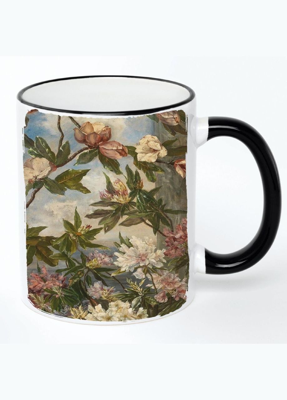 Чашка Арт #0004 (кухоль, кружка) Біла з чорною ручкою 330 мл No Brand (322716528)