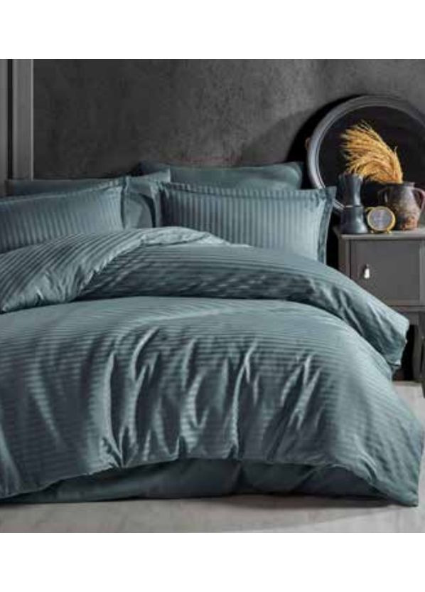 Постільна білизна Indigo Gri страйп сатин євро Clasy (370774514)