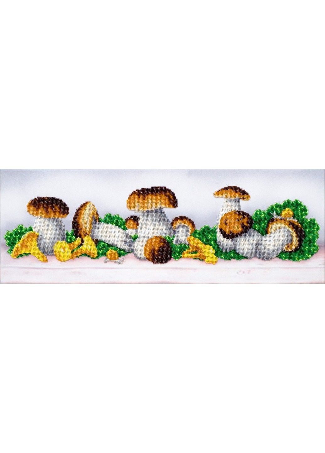 Набор для вышивки бисером " Грибной бум" лисичка, лес, белый гриб, ягоды, сад, частичная выкладка, 50х17.5 см No Brand (333164914)