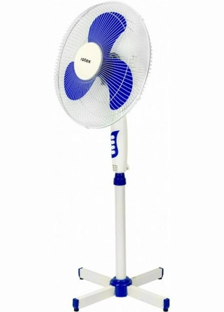 Підлоговий вентилятор RAF42-B 40Вт 40см із захисними гратами та регулюванням висоти 16.5м² Білий/Синій Rotex (336146352)