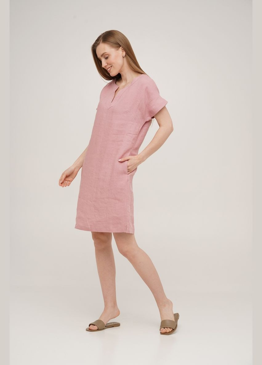 Рожева кежуал сукня коротка linen рожевий розмір s SoundSleep