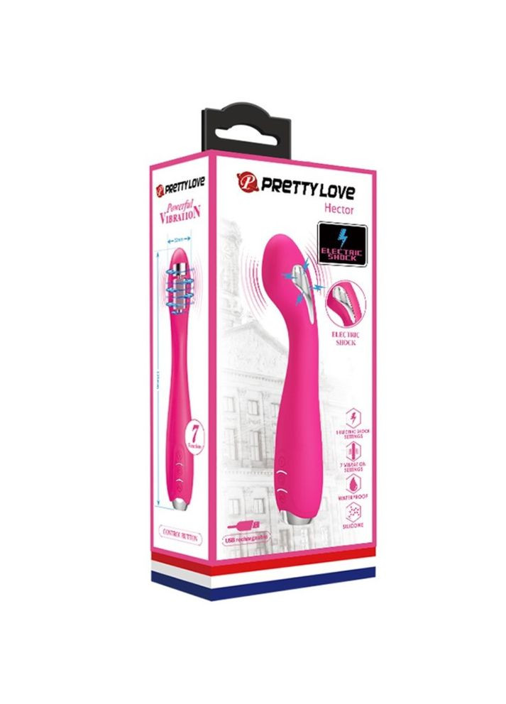 Рожевий вібратор на акумуляторі з електростимуляцією Pretty Love "Hector" від Baile LyBaile (298481145)