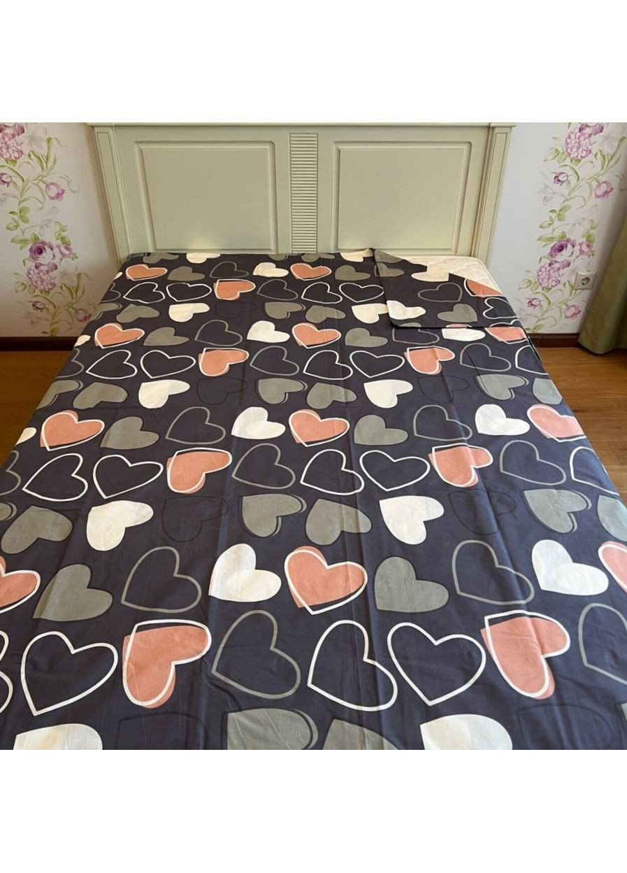 Підковдра на запах євро темно-сіра Серця Бязь Голд PD1791 Ananasko (370281559)