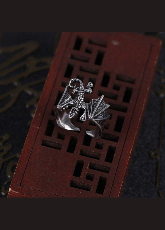 Кольцо мужское женское серебряный дракончик перстень в виде дракона регулируемый Fashion Jewelry (285110550)
